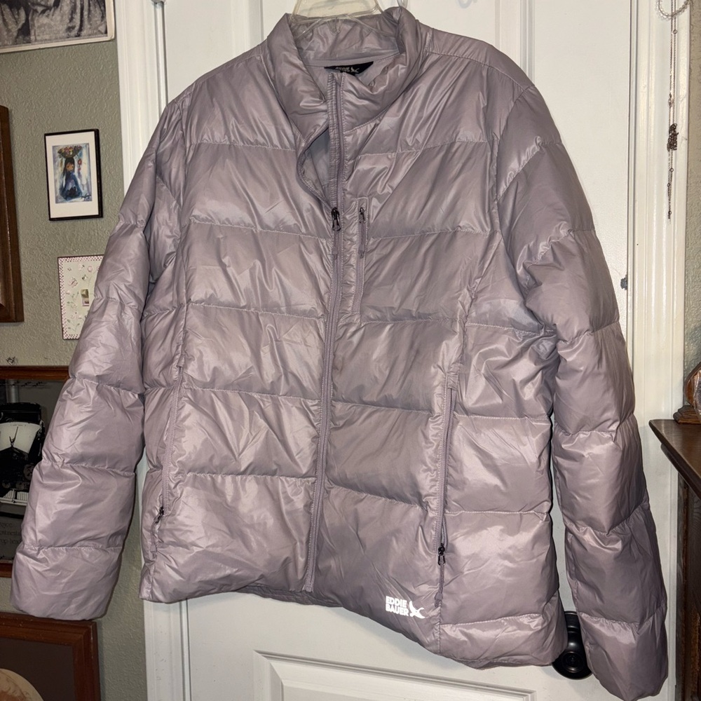 Eddie Bauer 650 Down Jacket Women’s XXL Light Mauve Lavender Gray